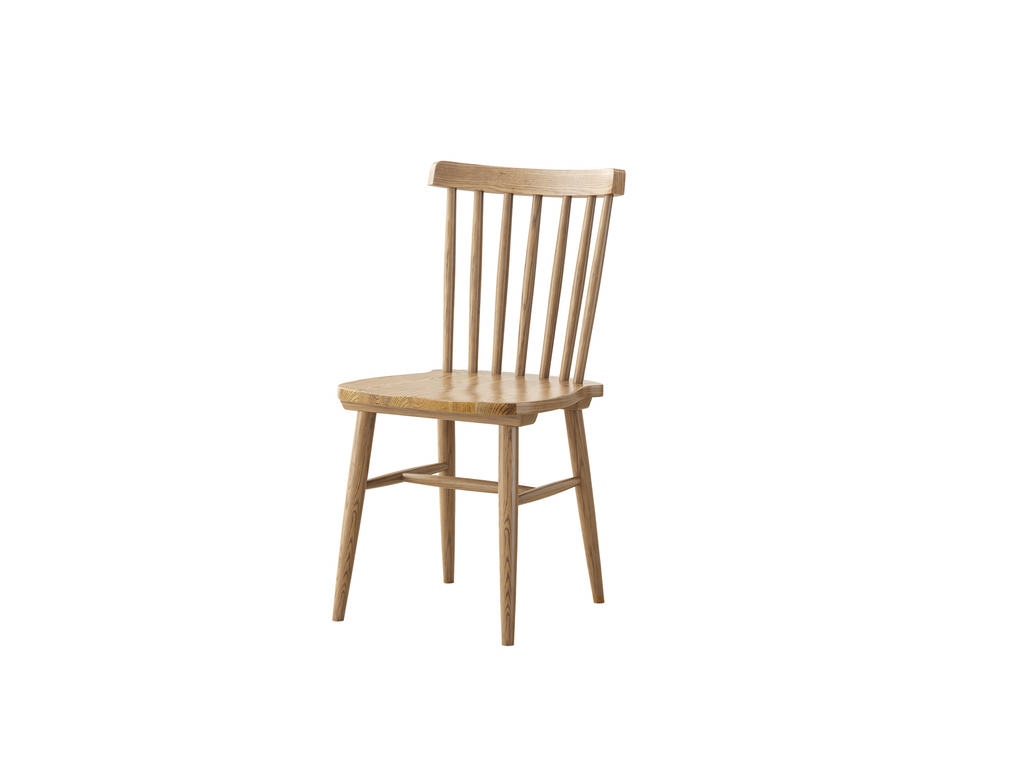 Contemporary Nordic North American Ash Wood Dining Chair - Rectangular Back Chairs For Dining Room & Kitchen Lumendat