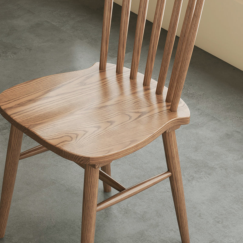 Contemporary Nordic North American Ash Wood Dining Chair - Rectangular Back Chairs For Dining Room & Kitchen Lumendat
