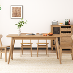 Contemporary Nordic North American Ash Wood Dining Chair - Elliptical Rectangular Back Chairs For Dining Room & Kitchen Lumendat