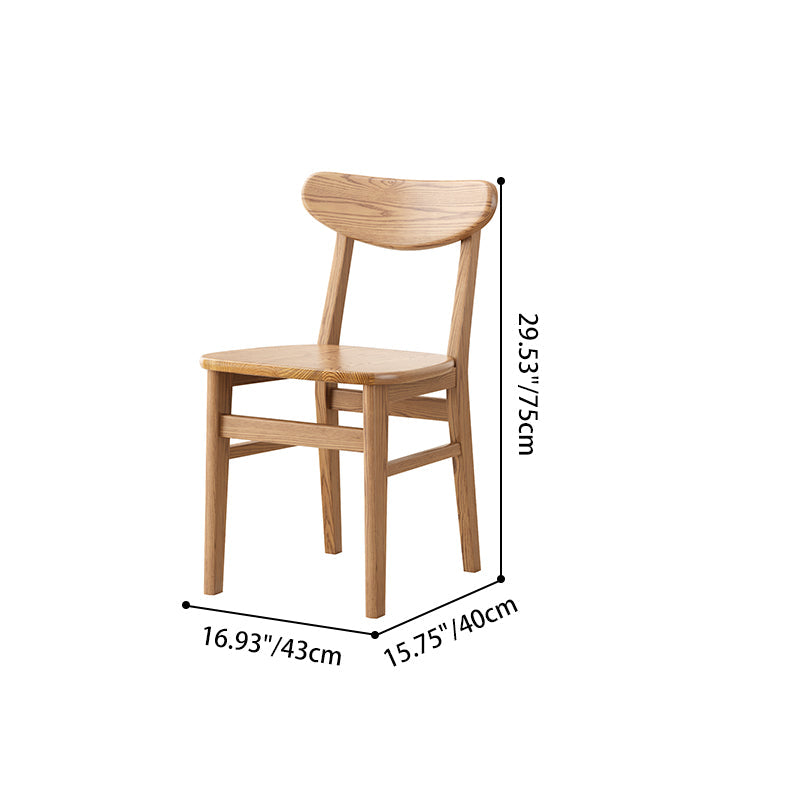 Contemporary Nordic North American Ash Wood Dining Chair - Elliptical Rectangular Back Chairs For Dining Room & Kitchen Lumendat