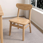Contemporary Nordic North American Ash Wood Dining Chair - Elliptical Rectangular Back Chairs For Dining Room & Kitchen Lumendat