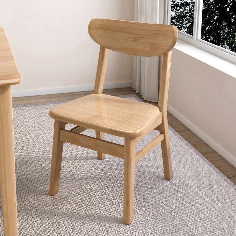 Contemporary Nordic North American Ash Wood Dining Chair - Elliptical Rectangular Back Chairs For Dining Room & Kitchen Lumendat