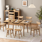 Contemporary Nordic North American Ash Wood Dining Chair - Elliptical Rectangular Back Chairs For Dining Room & Kitchen Lumendat