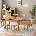 Contemporary Nordic North American Ash Wood Saddle Seat Dining Chair - Curved Wooden Chairs For Dining Room & Kitchen Lumendat