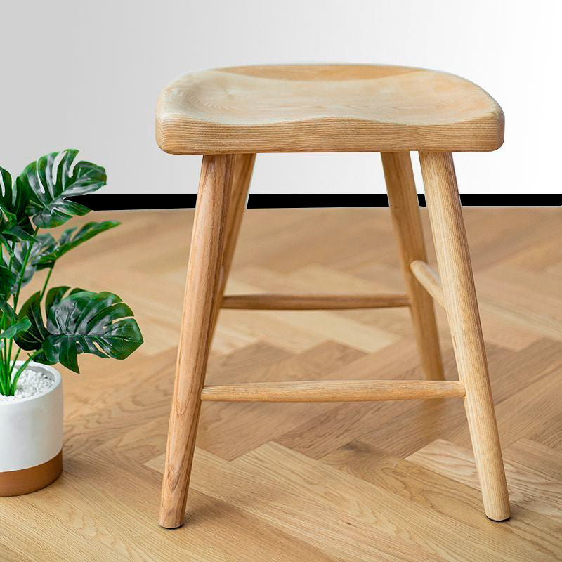 Contemporary Nordic North American Ash Wood Saddle Seat Dining Chair - Curved Wooden Chairs For Dining Room & Kitchen Lumendat