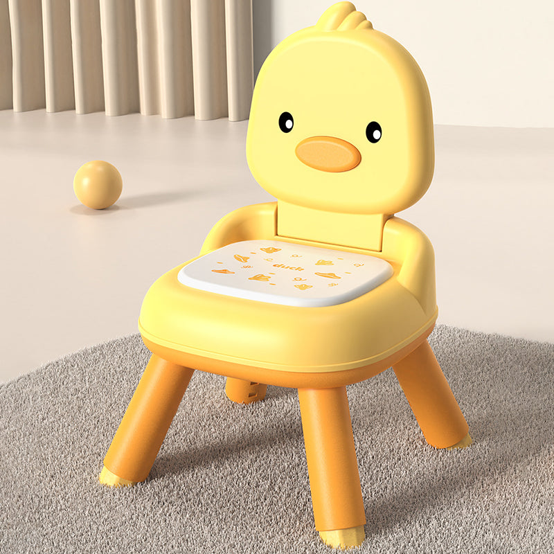 Lumendat Contemporary Creative Round Duck-Shaped PP TPE PU Leather PVC Height-Adjustable Kids Dining Chair Backrest Armless For Dining Room & Kitchen Lumendat