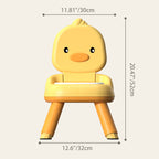 Lumendat Contemporary Creative Round Duck-Shaped PP TPE PU Leather PVC Height-Adjustable Kids Dining Chair Backrest Armless For Dining Room & Kitchen Lumendat