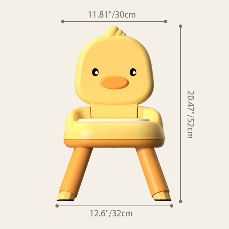 Lumendat Contemporary Creative Round Duck-Shaped PP TPE PU Leather PVC Height-Adjustable Kids Dining Chair Backrest Armless For Dining Room & Kitchen Lumendat