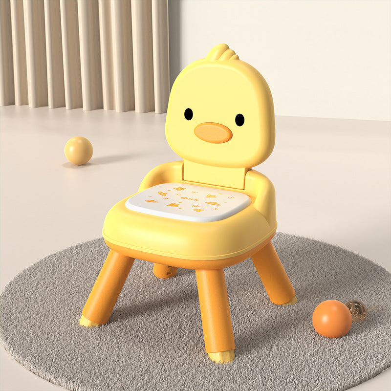 Lumendat Contemporary Creative Round Duck-Shaped PP TPE PU Leather PVC Height-Adjustable Kids Dining Chair Backrest Armless For Dining Room & Kitchen Lumendat
