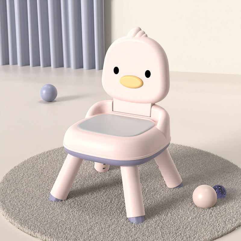 Lumendat Contemporary Creative Round Duck-Shaped PP TPE PU Leather PVC Height-Adjustable Kids Dining Chair Backrest Armless For Dining Room & Kitchen Lumendat