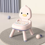 Lumendat Contemporary Creative Round Duck-Shaped PP TPE PU Leather PVC Height-Adjustable Kids Dining Chair Backrest Armless For Dining Room & Kitchen Lumendat