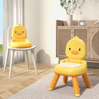Lumendat Contemporary Creative Round Duck-Shaped PP TPE PU Leather PVC Height-Adjustable Kids Dining Chair Backrest Armless For Dining Room & Kitchen Lumendat