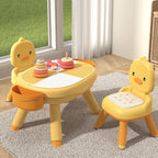 Lumendat Contemporary Creative Round Duck-Shaped PP TPE PU Leather PVC Height-Adjustable Kids Dining Chair Backrest Armless For Dining Room & Kitchen Lumendat