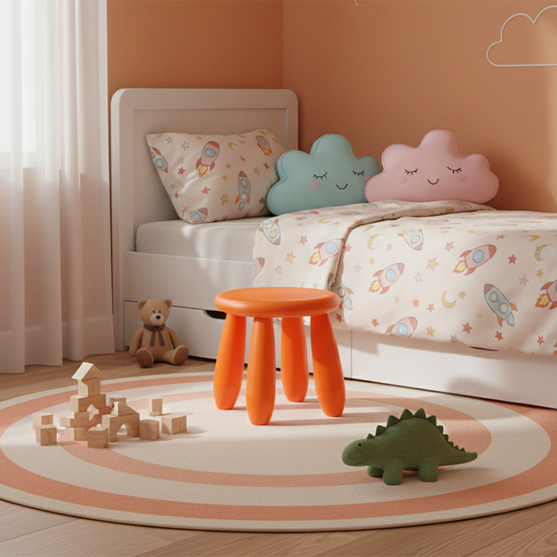 Lumendat Modern Minimalist Cylindrical Kid PP Low Stool Backless Armless For Living Room Lumendat