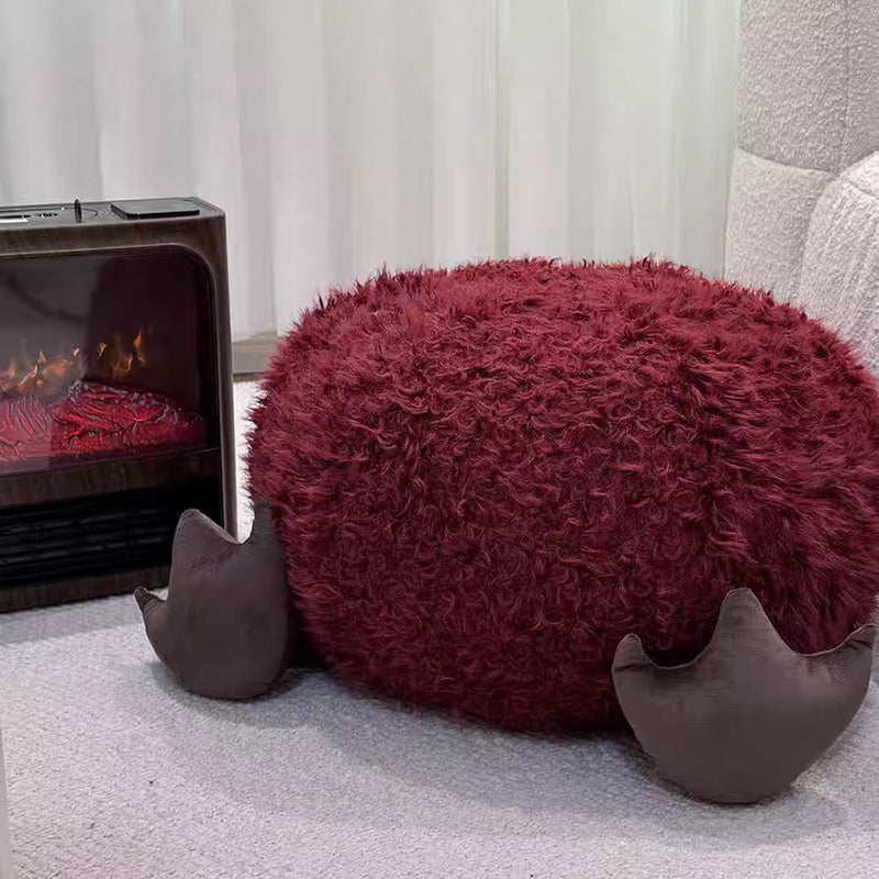 Lumendat Contemporary Creative Cylindrical Round EPP Particle Short Fleece Kid Low Stool Backless Armless For Living Room Lumendat