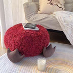 Lumendat Contemporary Creative Cylindrical Round EPP Particle Short Fleece Kid Low Stool Backless Armless For Living Room Lumendat