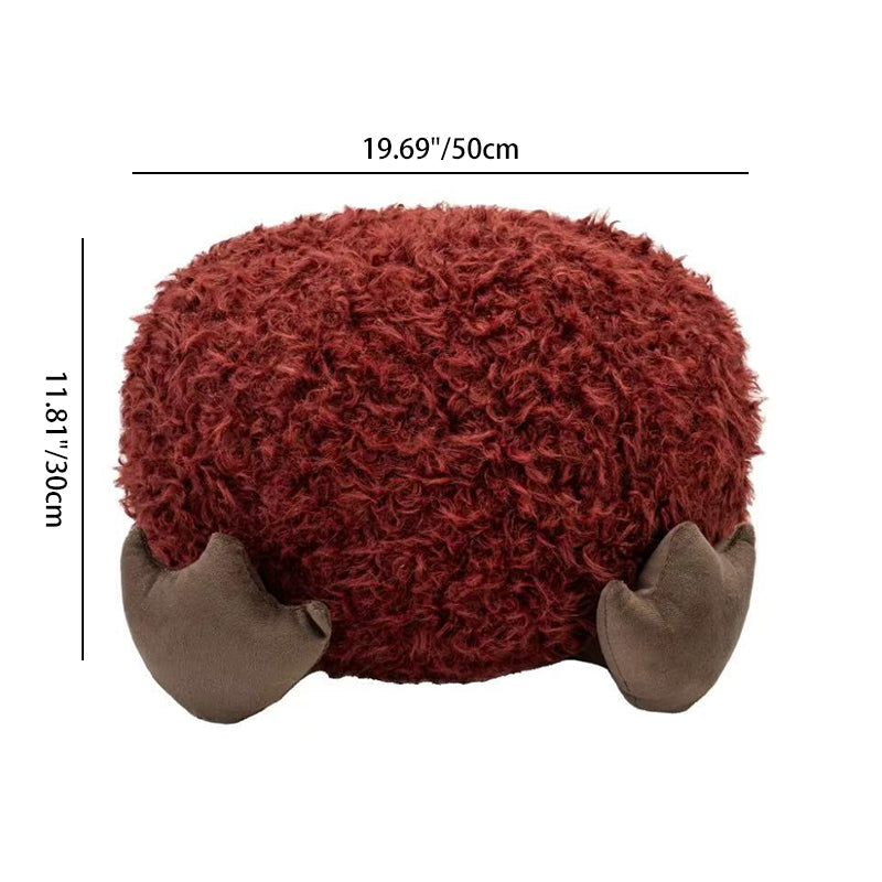 Lumendat Contemporary Creative Cylindrical Round EPP Particle Short Fleece Kid Low Stool Backless Armless For Living Room Lumendat