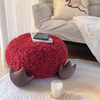 Lumendat Contemporary Creative Cylindrical Round EPP Particle Short Fleece Kid Low Stool Backless Armless For Living Room Lumendat