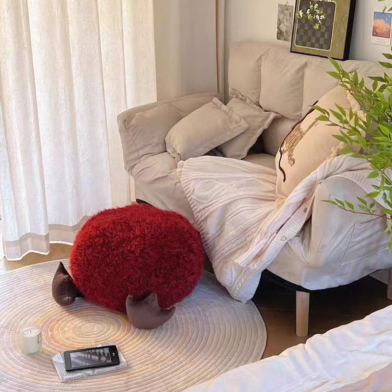 Lumendat Contemporary Creative Cylindrical Round EPP Particle Short Fleece Kid Low Stool Backless Armless For Living Room Lumendat