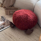 Lumendat Contemporary Creative Cylindrical Round EPP Particle Short Fleece Kid Low Stool Backless Armless For Living Room Lumendat