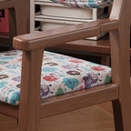 Contemporary Creative Rectangular Kid Cartoon Cotton-Linen Rubberwood Multi-Layer Plywood Desk Chair Height Adjustment Backrest Armrest For Home Office DFM-F