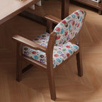 Contemporary Creative Rectangular Kid Cartoon Cotton-Linen Rubberwood Multi-Layer Plywood Desk Chair Height Adjustment Backrest Armrest For Home Office DFM-F