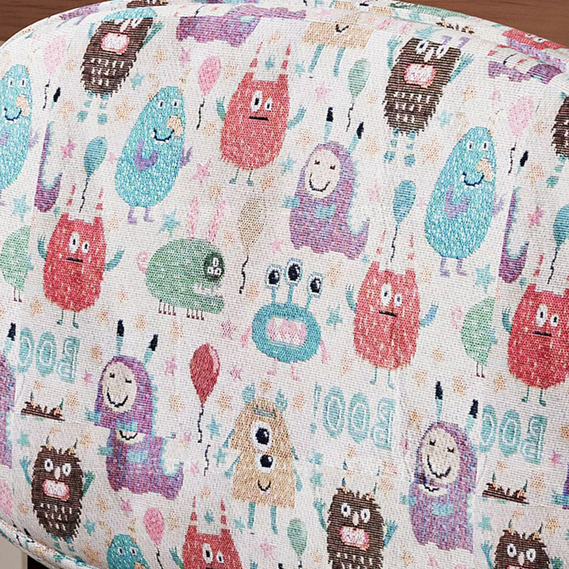 Contemporary Creative Rectangular Kid Cartoon Cotton-Linen Rubberwood Multi-Layer Plywood Desk Chair Height Adjustment Backrest Armrest For Home Office DFM-F