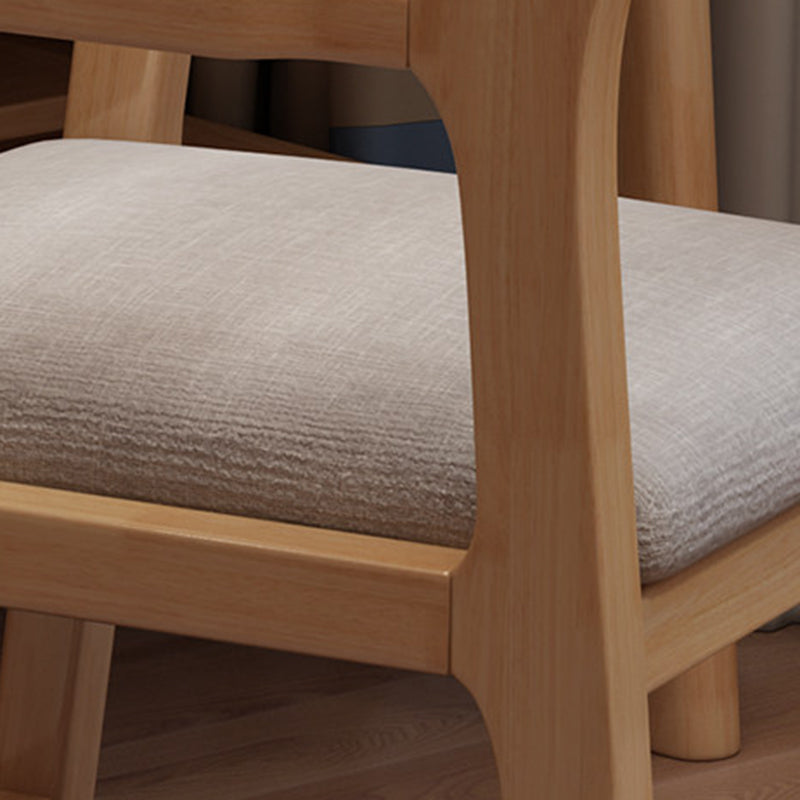 Lumendat Contemporary Nordic Rectangular Linen-Cotton Rubberwood Multi-Layer Plywood Height-Adjustable Kid Desk Chair Backrest Armrest For Home Office Lumendat