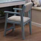 Lumendat Contemporary Nordic Rectangular Linen-Cotton Rubberwood Multi-Layer Plywood Height-Adjustable Kid Desk Chair Backrest Armrest For Home Office Lumendat