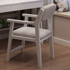 Lumendat Contemporary Nordic Rectangular Linen-Cotton Rubberwood Multi-Layer Plywood Height-Adjustable Kid Desk Chair Backrest Armrest For Home Office Lumendat