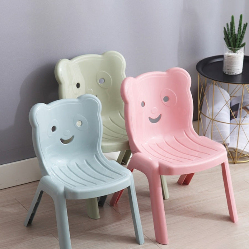 Lumendat Contemporary Creative Curved Bear Hollowing Design Kids PP Dining Chair Backrest Armless For Dining Room & Kitchen Lumendat