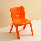 Lumendat Contemporary Creative Curved Bear Hollowing Design Kids PP Dining Chair Backrest Armless For Dining Room & Kitchen Lumendat