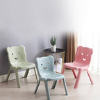 Lumendat Contemporary Creative Curved Bear Hollowing Design Kids PP Dining Chair Backrest Armless For Dining Room & Kitchen Lumendat