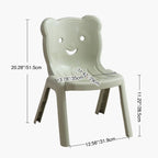 Lumendat Contemporary Creative Curved Bear Hollowing Design Kids PP Dining Chair Backrest Armless For Dining Room & Kitchen Lumendat