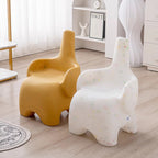 Lumendat Contemporary Creative Curved Elephant Design Kids PE Dining Chair Backrest Armrest For Dining Room & Kitchen Lumendat