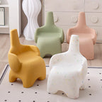 Lumendat Contemporary Creative Curved Elephant Design Kids PE Dining Chair Backrest Armrest For Dining Room & Kitchen Lumendat