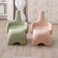 Lumendat Contemporary Creative Curved Elephant Design Kids PE Dining Chair Backrest Armrest For Dining Room & Kitchen Lumendat