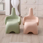 Lumendat Contemporary Creative Curved Elephant Design Kids PE Dining Chair Backrest Armrest For Dining Room & Kitchen Lumendat