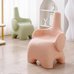 Lumendat Contemporary Creative Curved Elephant Design Kids PE Dining Chair Backrest Armrest For Dining Room & Kitchen Lumendat