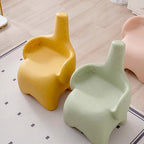 Lumendat Contemporary Creative Curved Elephant Design Kids PE Dining Chair Backrest Armrest For Dining Room & Kitchen Lumendat