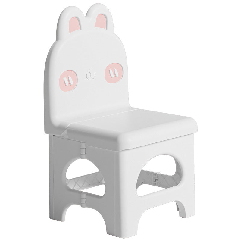Lumendat Contemporary Creative Curved Rabbit Design PP Kids Foldable Dining Chair Backrest Armless For Dining Room & Kitchen Lumendat