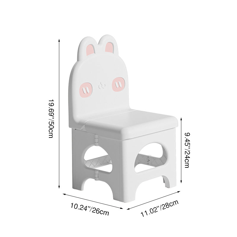 Lumendat Contemporary Creative Curved Rabbit Design PP Kids Foldable Dining Chair Backrest Armless For Dining Room & Kitchen Lumendat