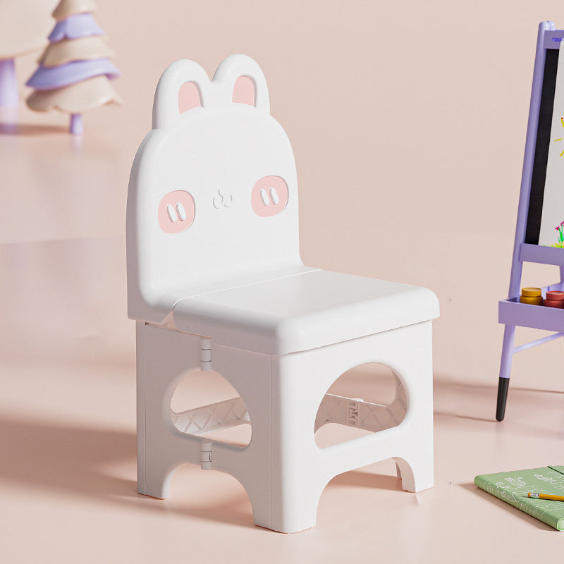 Lumendat Contemporary Creative Curved Rabbit Design PP Kids Foldable Dining Chair Backrest Armless For Dining Room & Kitchen Lumendat