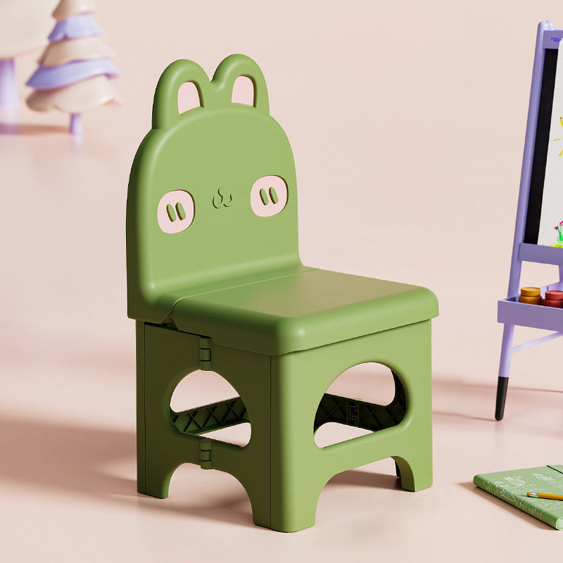 Lumendat Contemporary Creative Curved Rabbit Design PP Kids Foldable Dining Chair Backrest Armless For Dining Room & Kitchen Lumendat