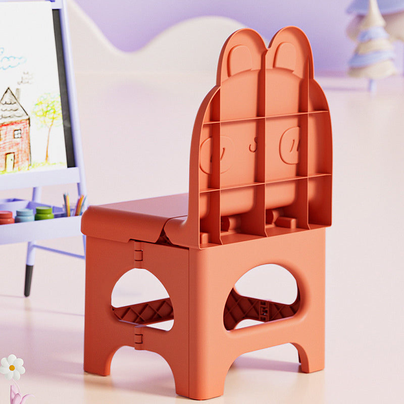 Lumendat Contemporary Creative Curved Rabbit Design PP Kids Foldable Dining Chair Backrest Armless For Dining Room & Kitchen Lumendat