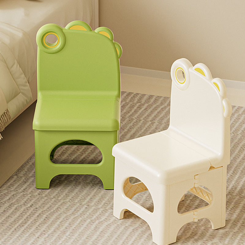 Lumendat Contemporary Creative Curved Mini Dinosaur Design PP Foldable Kids Dining Chair Backrest Armless For Dining Room & Kitchen Lumendat