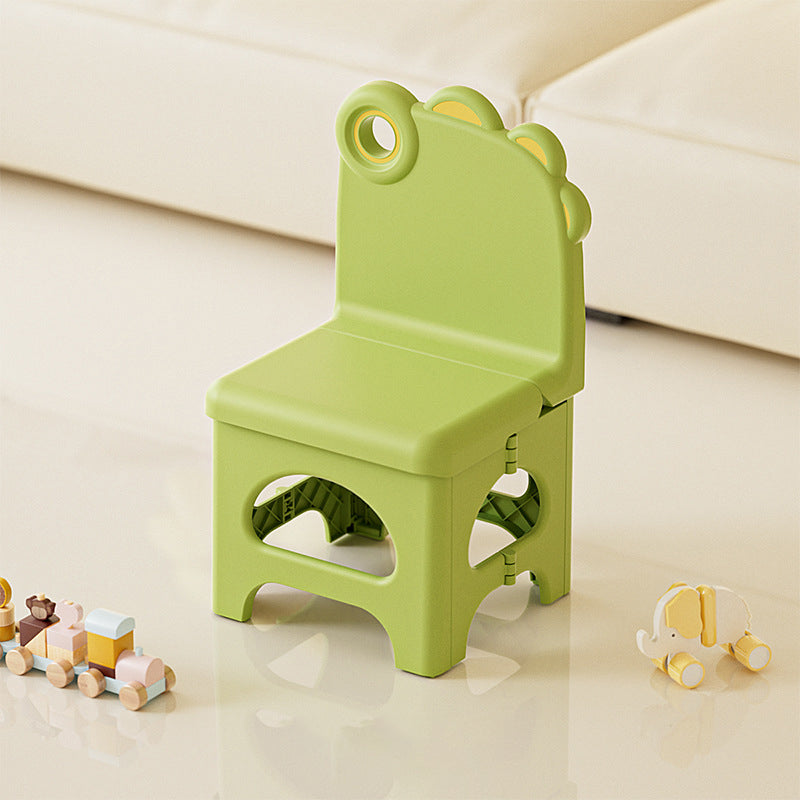Lumendat Contemporary Creative Curved Mini Dinosaur Design PP Foldable Kids Dining Chair Backrest Armless For Dining Room & Kitchen Lumendat