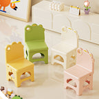Lumendat Contemporary Creative Curved Mini Dinosaur Design PP Foldable Kids Dining Chair Backrest Armless For Dining Room & Kitchen Lumendat