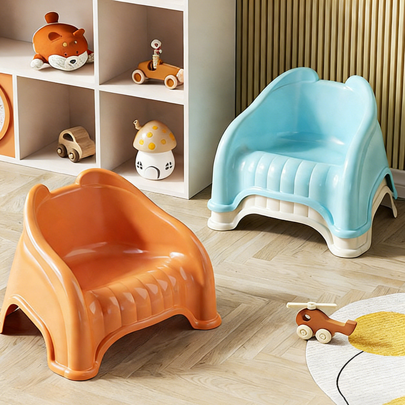 Lumendat Modern Minimalist Curved Bear Design PP Kids Stackable Low Stool Backrest Armless For Living Room Lumendat