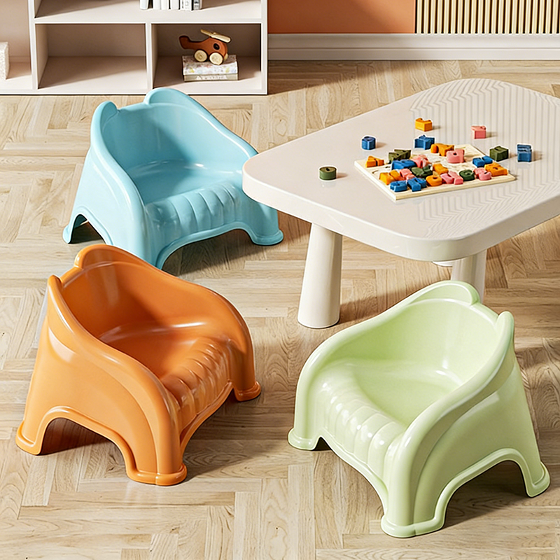 Lumendat Modern Minimalist Curved Bear Design PP Kids Stackable Low Stool Backrest Armless For Living Room Lumendat